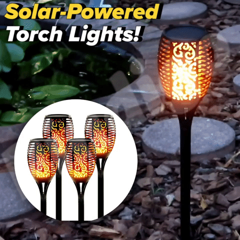Dancing Flames Torch™ - Solarbetriebene Fackel leuchtet von der Abenddämmerung bis zur Morgendämmerung